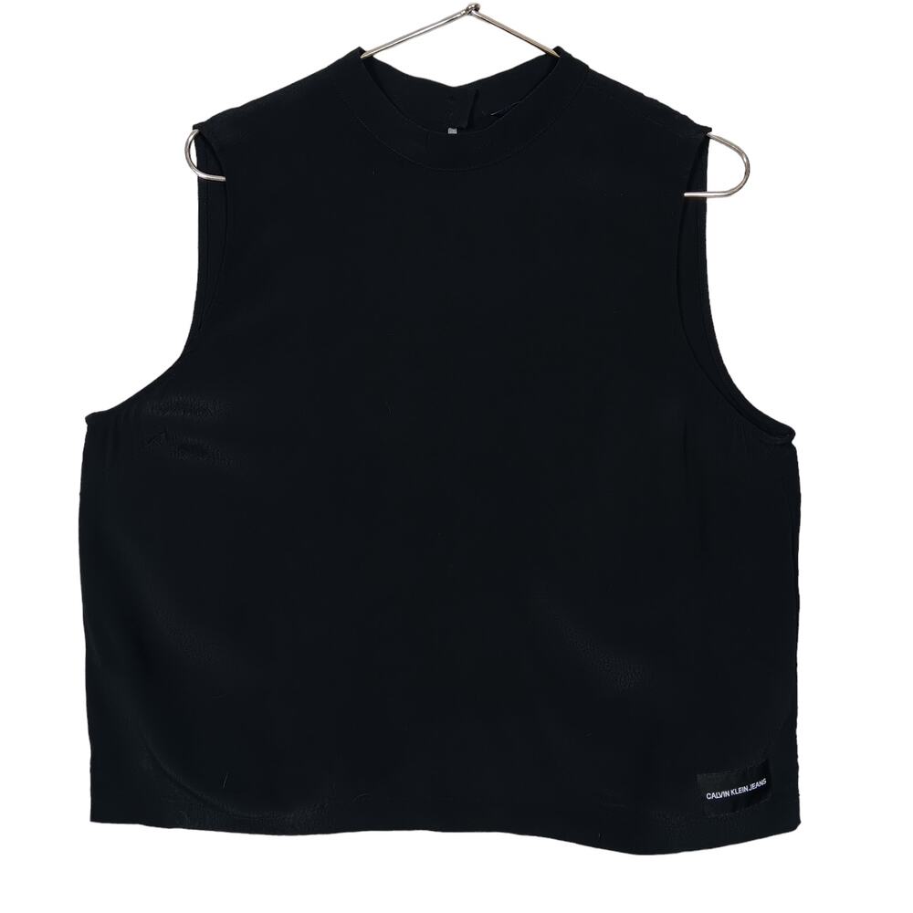 Calvin Klein Jeans Black Sleeveless Mock Neck Top